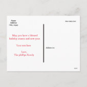 ウィンターワードおもしろいタイポグラフィホリデーポストカード シーズンポストカード (裏面)