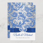 ウィンターワ王室のンダーランド結合ハート招待状 招待状 (正面/裏面)