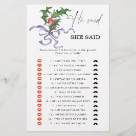 ウィンター彼は彼女はブライダルシャワーゲームと言った