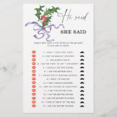 ウィンター彼は彼女はブライダルシャワーゲームと言った (正面)