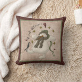 ウィンター恵み初期の雪だるま – リネンルック クッション (ブランケット)