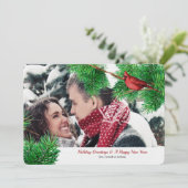 ウィンター深紅色ズフォトホリデーカード シーズンカード (スタンド正面)