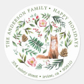 ウィンター疑問に思ホリ⎢ー差出人住所ステッカー ラウンドシール (正面)