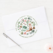 ウィンター疑問に思ホリ⎢ー差出人住所ステッカー ラウンドシール (封筒)