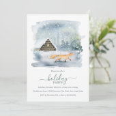 ウィンター素朴ウッドランドクリスマスホリデーパーティー 招待状 (スタンド正面)