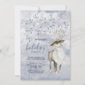 ウィンター素朴ウッドランドディアホリデーパーティー 招待状 (正面)
