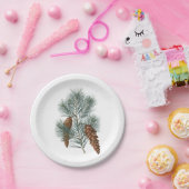 ウィンター素朴ウッドランドパインコーンとブランチ ペーパープレート (パーティー)