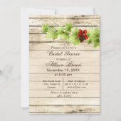 ウィンター素朴ウッドランドパインコーンブライダルシャワー 招待状 (正面)