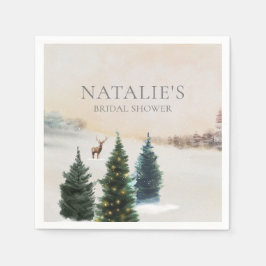 ウィンター素朴ウッドランドブライダルシャワー紙ナプキンス スタンダードカクテルナプキン
