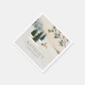 ウィンター素朴ウッドランドベビーシャワー紙ナプキンス スタンダードカクテルナプキン (角)