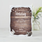 ウィンター素朴ウッドランドホリデーディナーパーティー 招待状 (スタンド正面)