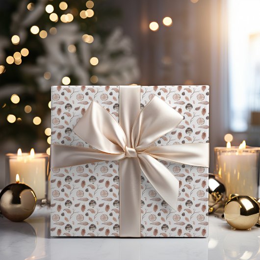 ウィンター素朴ウッドランド | フォレストバードリーフホリデイ ラッピングペーパー