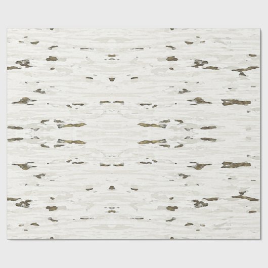 ウィンター素朴ウッドランド | 樺の木ウッドグレインホリデー ラッピングペーパー (フラット)