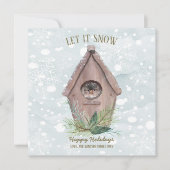 ウィンター素朴ウッドランド | Let It Snow Bird シーズンカード (正面)