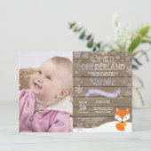 ウィンター素朴オネダーランドキツネ1st誕生日 招待状 (スタンド正面)
