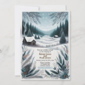 ウィンター素朴キャビン結婚式招待状 招待状 (正面)