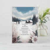 ウィンター素朴キャビン結婚式招待状 招待状 (スタンド正面)