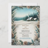 ウィンター素朴キャビン結婚式招待状 招待状 (正面)