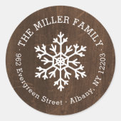 ウィンター素朴サークル差出人住所ラベル ラウンドシール (正面)