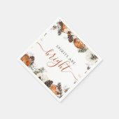 ウィンター素朴シトラス&パインホリデーパーティー スタンダードカクテルナプキン (角)