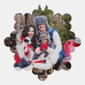 ウィンター素朴バーンヴィンテージレッドファームハウストラック オーナメントカード (裏面)