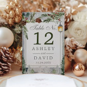 ウィンター素朴パインシック植物灯結婚灯 テーブルナンバー