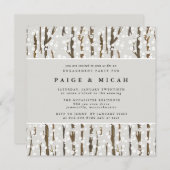 ウィンター素朴フォレストスクエア婚約パーティ 招待状 (正面/裏面)