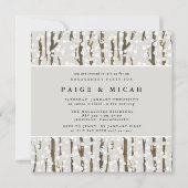 ウィンター素朴フォレストスクエア婚約パーティ 招待状 (正面)