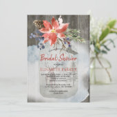 ウィンター素朴フローラバーンウッドブライダルシャワー 招待状 (スタンド正面)