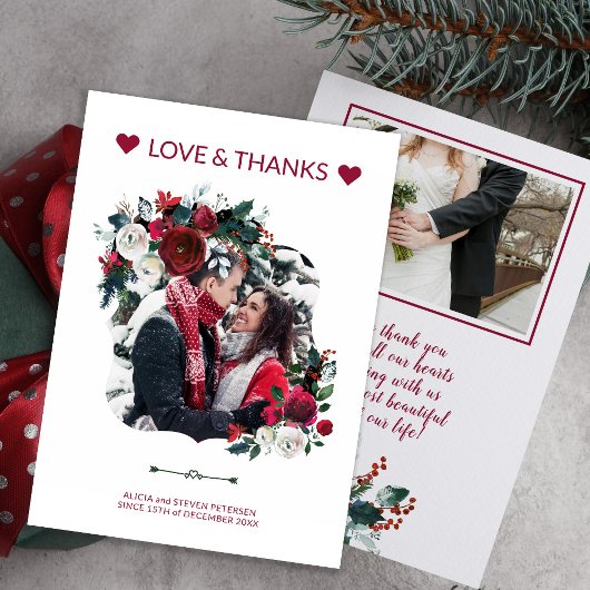 ウィンター素朴ブルゴーニュバラ結婚ズありがとう 招待状