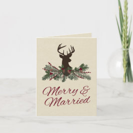 ウィンター素朴ホリデーパイン結婚ズサンキューカード サンキューカード