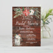 ウィンター素朴ホリデーライトフローラブライダルシャワー 招待状 (スタンド正面)