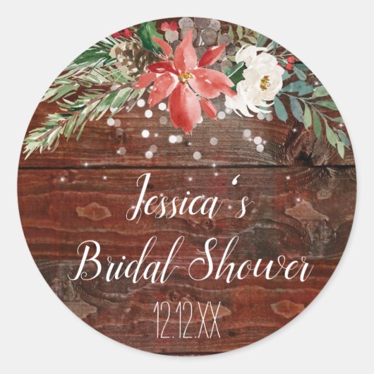 ウィンター素朴ホリデーライトフローラ ラウンドシール (正面)