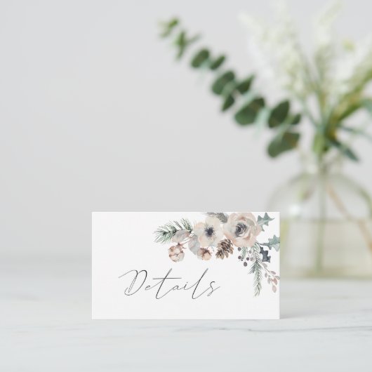 ウィンター素朴ホワイトパインウッドランド結婚ズ詳細 エンクロージャーカード (スタンド正面)