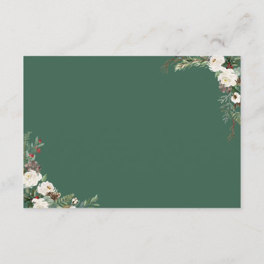 ウィンター素朴ポインセチアフローラ結婚ズ詳細 エンクロージャーカード (裏面)