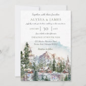 ウィンター素朴マウンテンロッジ結婚式招待状 招待状 (正面)