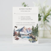 ウィンター素朴マウンテンロッジRSVP返信 招待状 (スタンド正面)