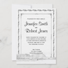 ウィンター素朴ワンダーランド結婚式招待状 招待状