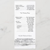 ウィンター素朴ワンダーランド結婚式 プログラム (裏面)