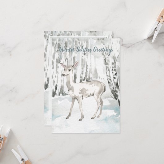 ウィンター至グリーティングウッドランドフォレストドカ カード (正面/裏面インサイチュ)