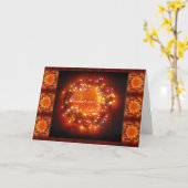 ウィンター至フェアリーライトリース カード (黄色い花)