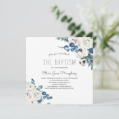 ウィンター花模様バプティスマ招待状 招待状 (スタンド正面)