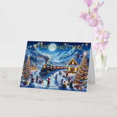 ウィンター表現ホリティ絵を描ング 箔シーズンカード (蘭)