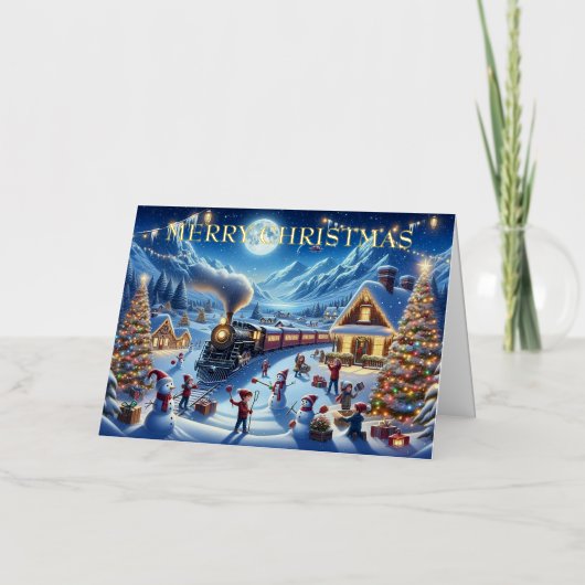 ウィンター表現ホリティ絵を描ング 箔シーズンカード (正面)