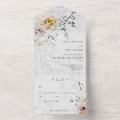 ウィンター霜の降りたパステルフローラディナモダンー オールインワン招待状 (内側)