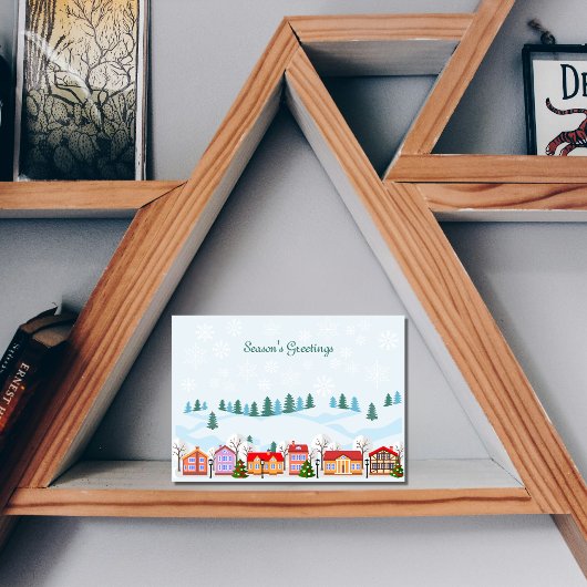 ウィンター魅力的ビレッジホリデーカードパーソナライズされた- カード