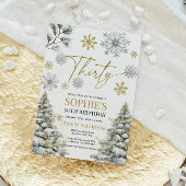 ウィンター30誕生日招待状金ゴールドとシルバー 招待状