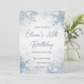 ウィンター35歳の誕生日招待状 - クールグレー雪 招待状 (スタンド正面)
