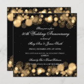 ウィンター50周年結婚記念日ゴールド 招待状 (正面/裏面)