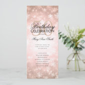 ウィンター50歳誕生日プログラム ローズゴールド メニュー 招待状 (スタンド正面)